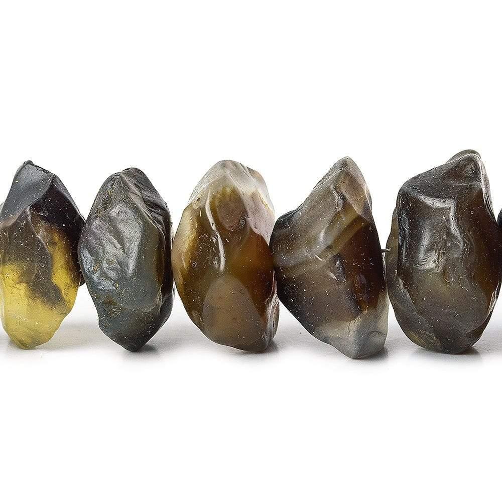 Tri-Color Agate Tumbled Hammer Faceted Disc Beads - The Bead Traders