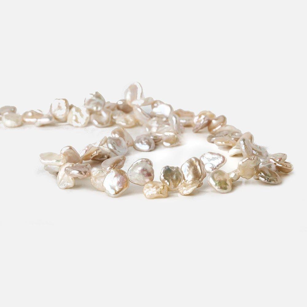 Tri-Color Top Drilled Keshi Freshwater Pearls 16 inch 72 pieces 7x6mm - 9x8mm - The Bead Traders