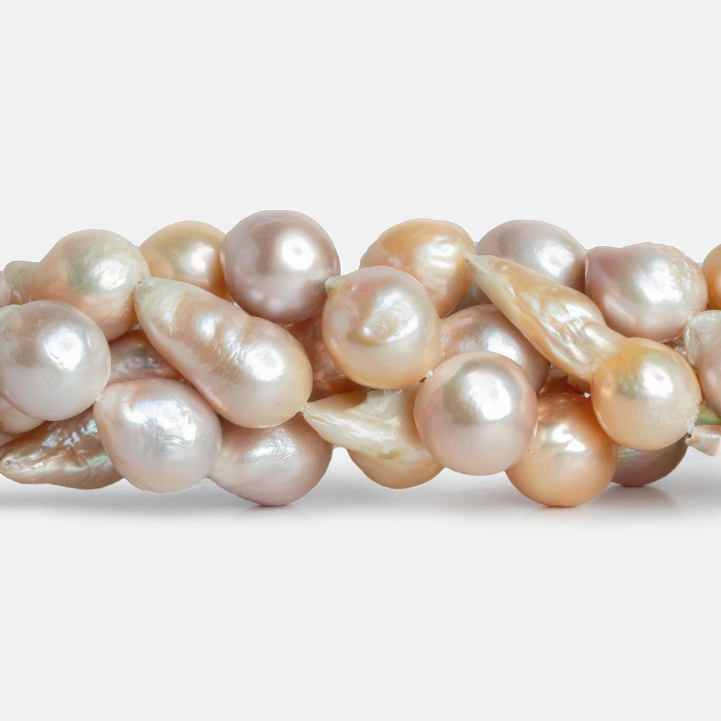 Tricolor Ultra Baroque Freshwater Pearls 16 inch 24 pieces - The Bead Traders