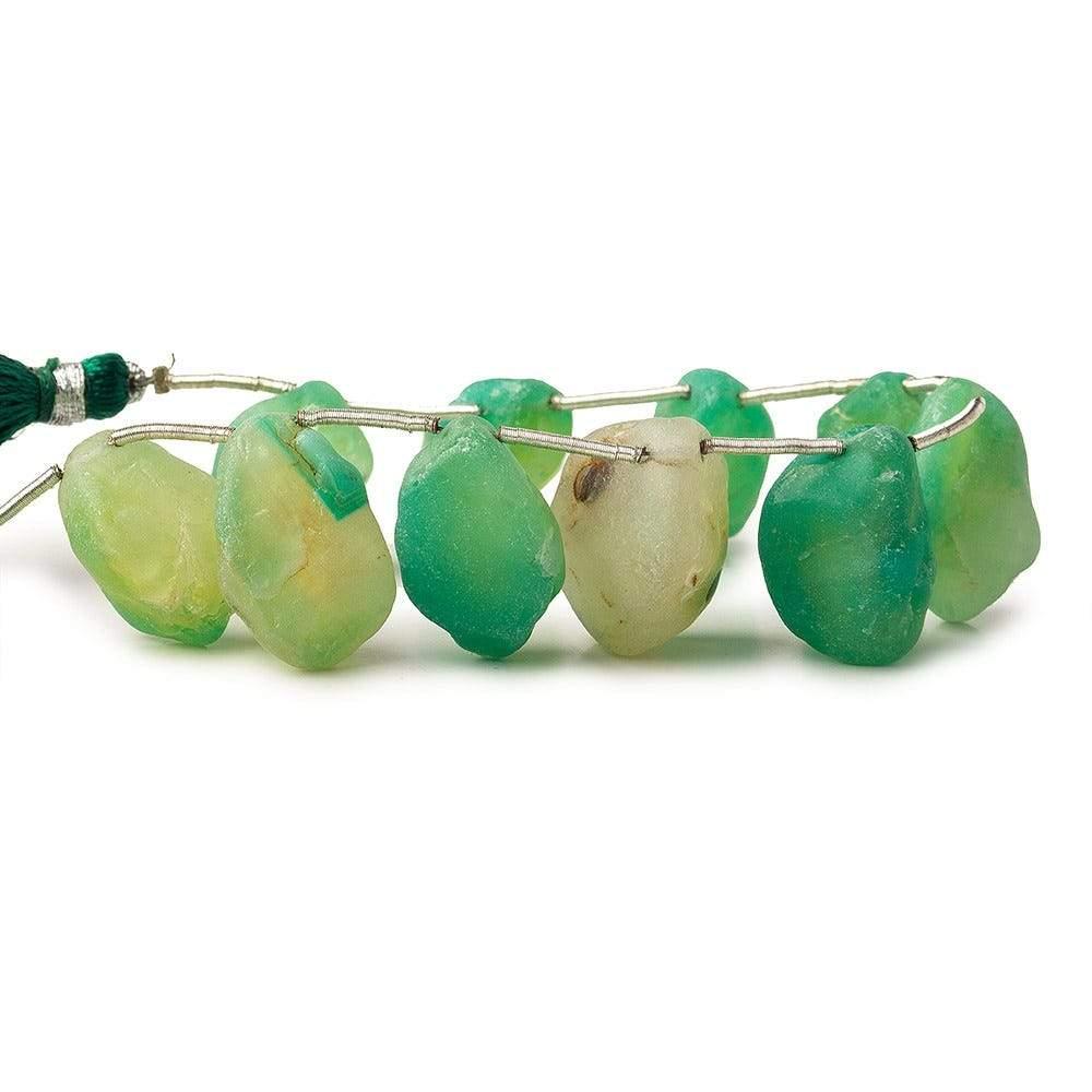 Tropical Green Agate Beads Tumbled Hammer Faceted Beads - Lot of 2 - The Bead Traders