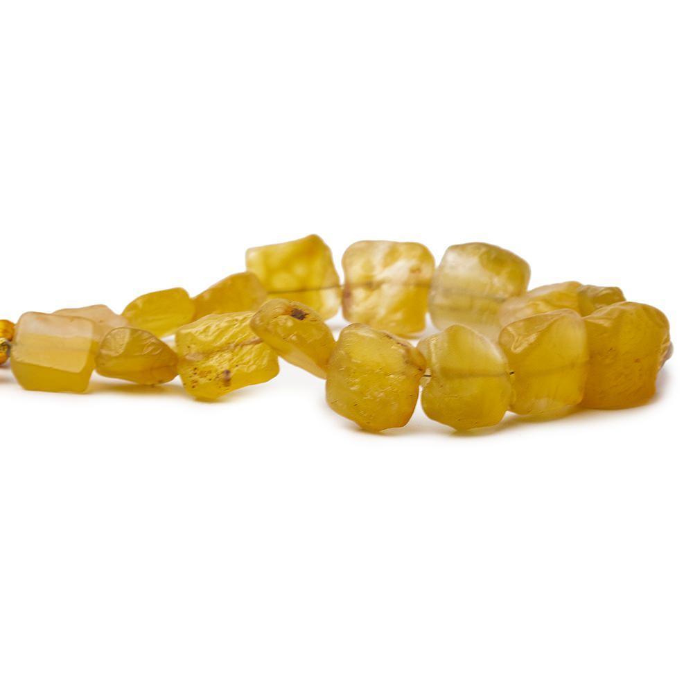 Tropical Yellow Agate Tumbled Hammer Faceted Square Beads - The Bead Traders