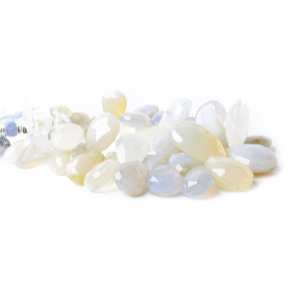 Turkish Blue Chalcedony Beads Pear Briolette, 7" length, 8x5-23x15mm, 47 pcs - The Bead Traders