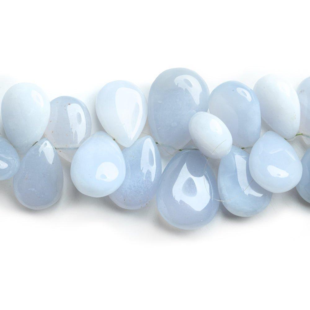 Turkish Chalcedony Plain Pear Beads 6.5 inch 44 pieces - The Bead Traders