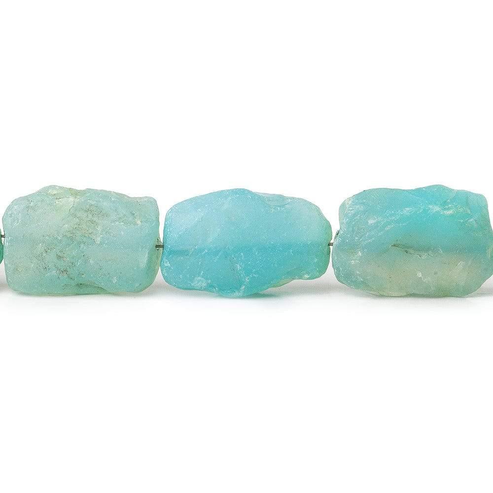 Turquoise Blue Agate Tumbled Hammer Faceted Rectangle Beads 8 inch 11 pieces - The Bead Traders