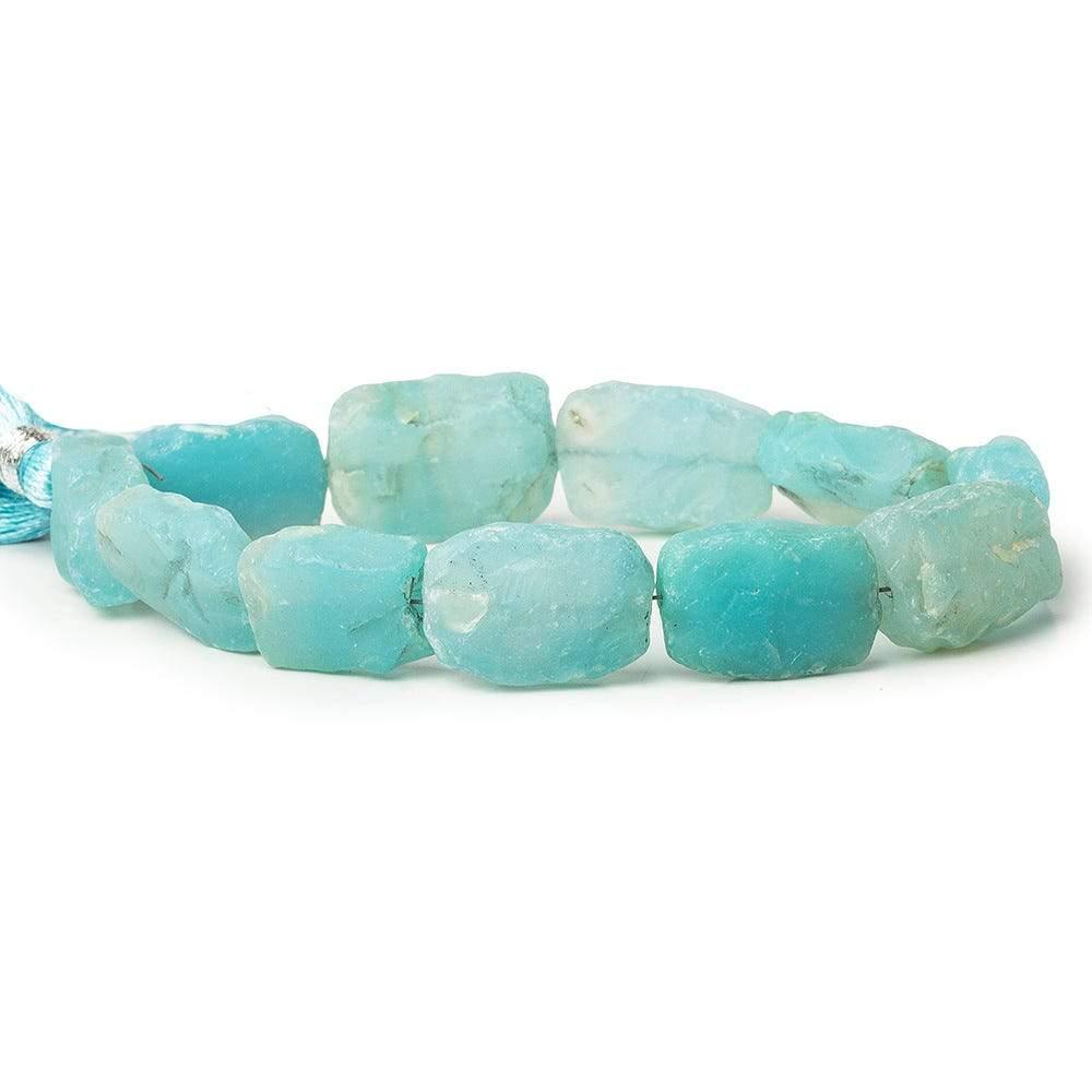 Turquoise Blue Agate Tumbled Hammer Faceted Rectangle Beads 8 inch 11 pieces - The Bead Traders