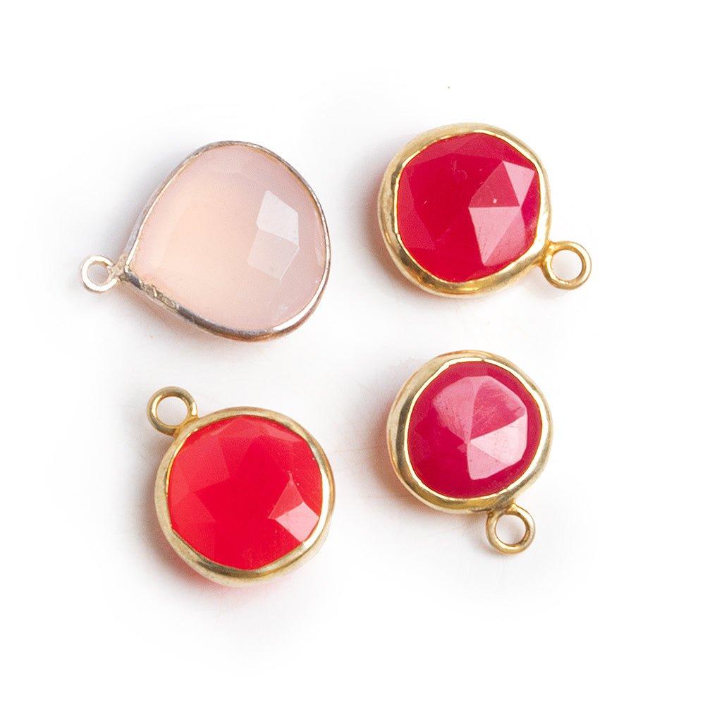Vermeil Bezeled Chalcedony Pendants - Lot of 4 - The Bead Traders
