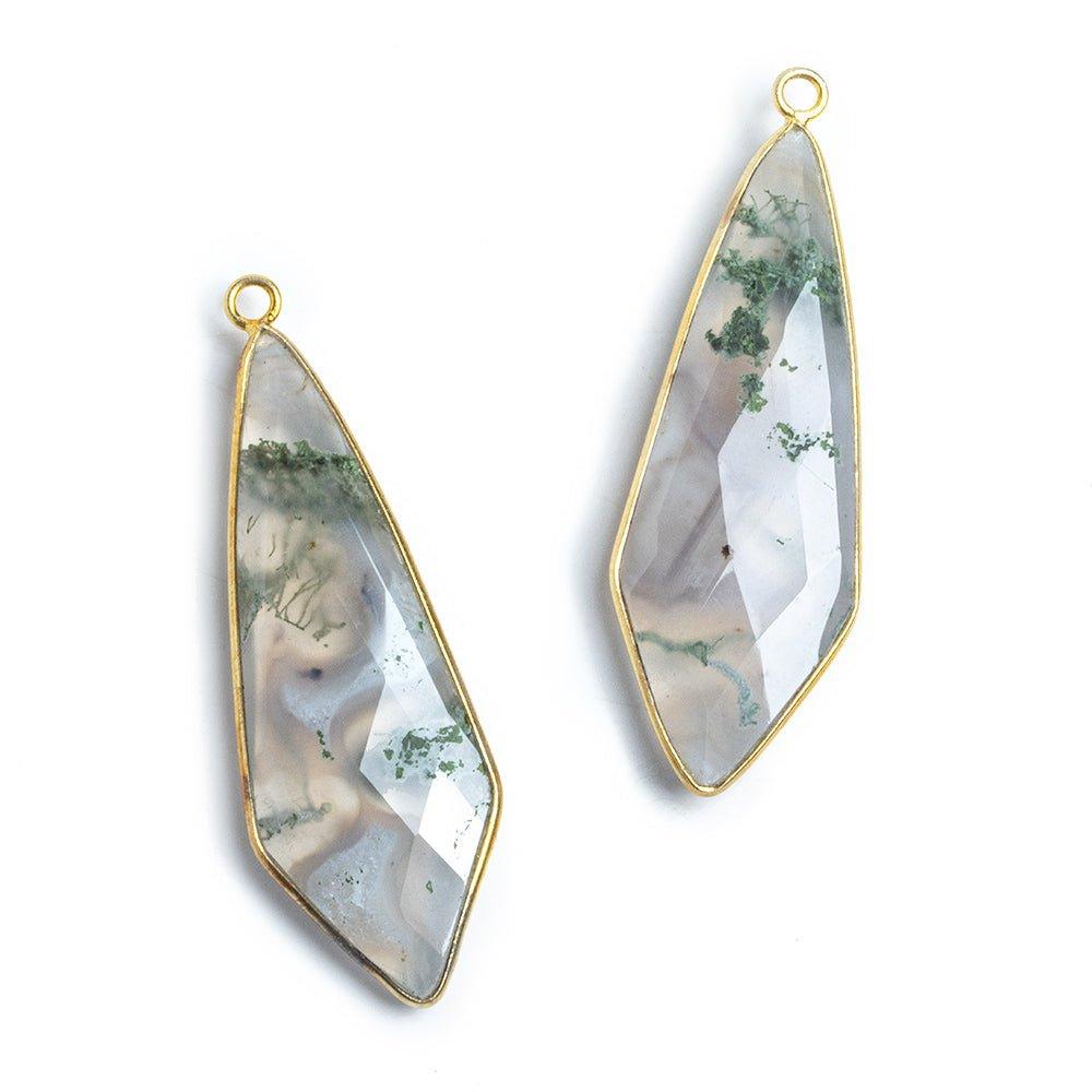 Vermeil Bezeled Peacock Solar Quartz Pendants - Lot of 2 - The Bead Traders