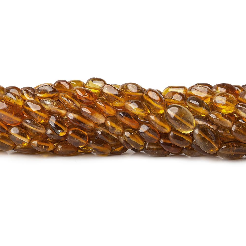 Very Dark Citrine straight drilled plain oval nuggets 13.5 inch 44 beads - The Bead Traders
