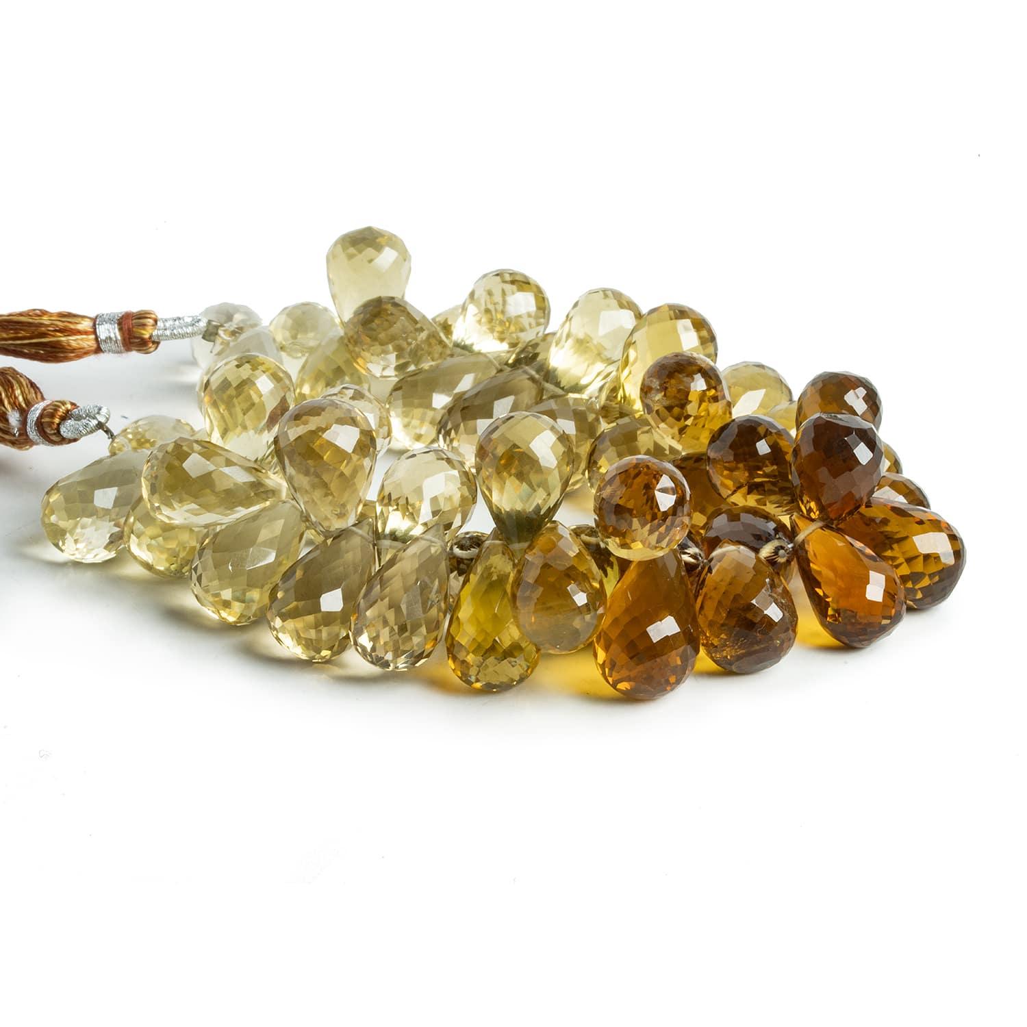 Whiskey Quartz Faceted Teardrops 7.5 inch 55 beads - The Bead Traders