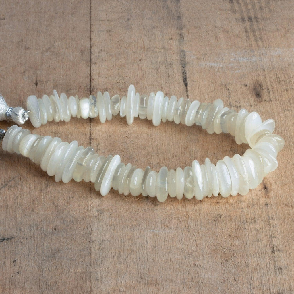 White Moonstone Long Chips 7.5 inch 70 beads - The Bead Traders