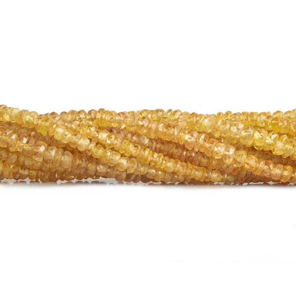 Yellow Sapphire Faceted Rondelle Beads 16 inch 270 pieces - The Bead Traders