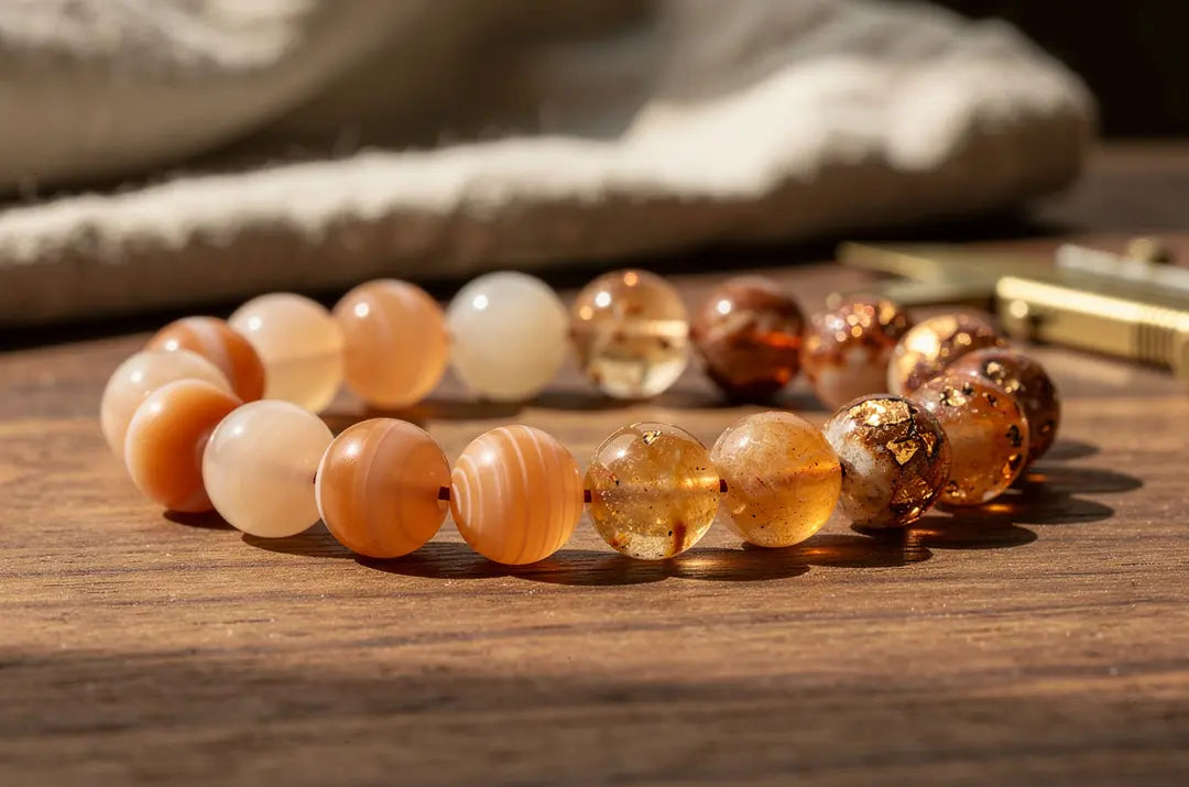 Agate Sunstone Beads