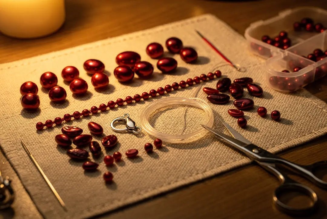 Red Pearl Beads: Sizes, Shapes and Stringing Guide - The Bead Traders