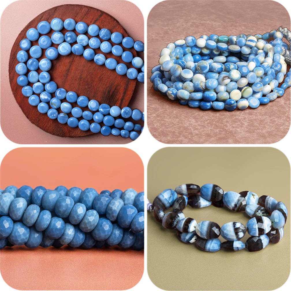 Denim Blue Opal Beads - The Bead Traders