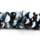 10-11mm Banded Denim Opal Plain Rounds 16 inch 38 beads - The Bead Traders