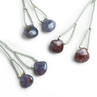 10-11mm Bloodshot Iolite Heart Focals 2 Beads - The Bead Traders