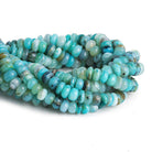 10 - 11mm Blue Peruvian Opal Plain Rondelles 58 pieces 13 inch - The Bead Traders