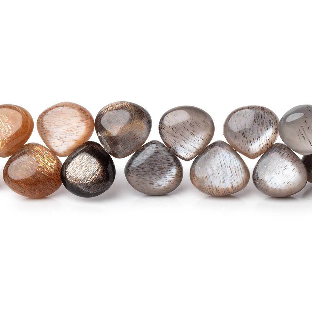 10 - 11mm Feldspar Plain Hearts 8.5 inch 40 pieces - The Bead Traders