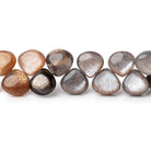 10 - 11mm Feldspar Plain Hearts 8.5 inch 40 pieces - The Bead Traders
