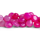 10 - 11mm Hot Pink Chalcedony Plain Hearts 8 inch 45 beads - The Bead Traders
