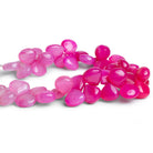 10 - 11mm Hot Pink Chalcedony Plain Hearts 8 inch 45 beads - The Bead Traders