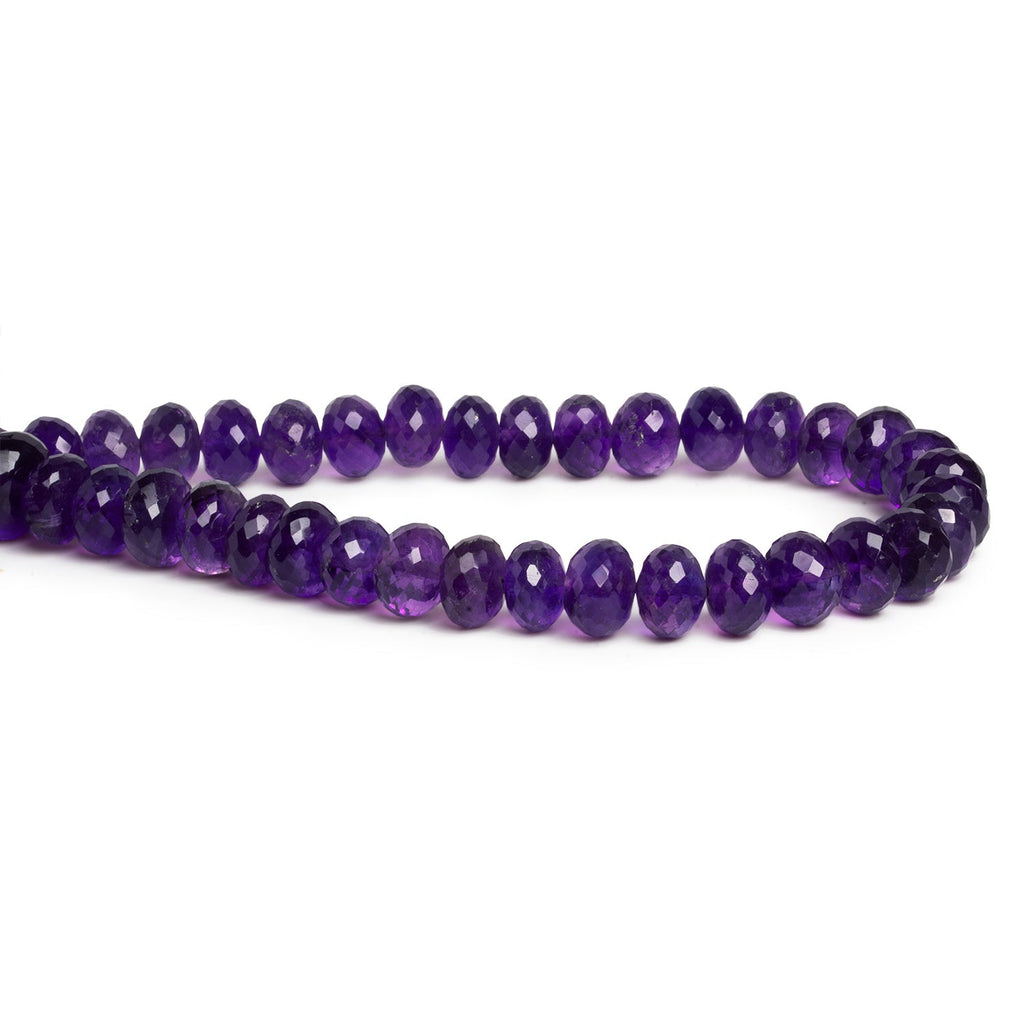 10 - 12mm Amethyst Faceted Rondelles 10 inch 36 beads - The Bead Traders
