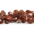 10 - 13mm Ferrous Quartz Faceted Hearts 8 inch 35 beads - The Bead Traders