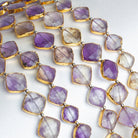 10-13mm Gold Leafed Ametrine Kites 8 inch 13 beads - The Bead Traders