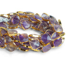 10-13mm Gold Leafed Ametrine Kites 8 inch 13 beads - The Bead Traders