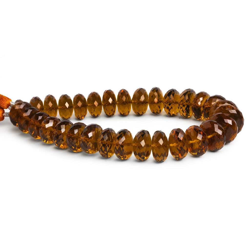 10 - 13mm Whiskey Quartz Faceted Rondelle 8 inch 30 beads - The Bead Traders