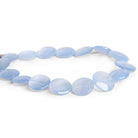 10 - 16mm Blue Turkish Chalcedony Faceted Coins 8 inch 14 beads - The Bead Traders