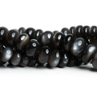 10 - 23mm Platinum Grey Moonstone Plain Rondelles 16 inch 50 beads - The Bead Traders