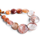 10 - 25mm Rutilated & Phantom Quartz Faceted Coins 8 inch 12 beads - The Bead Traders