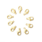 10mm 22kt Gold plated Brushed Lobster Clasp Set of 10 - The Bead Traders