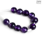 10mm Amethyst Faceted Round 2mm Large Hole 10 Beads - The Bead Traders