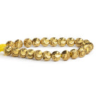 10mm Brass Rounds Shiny with Curved Grooves 8 inch 21 beads - The Bead Traders