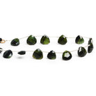 10mm Dark Tourmaline Faceted Triangles 8 inch 17 beads - The Bead Traders