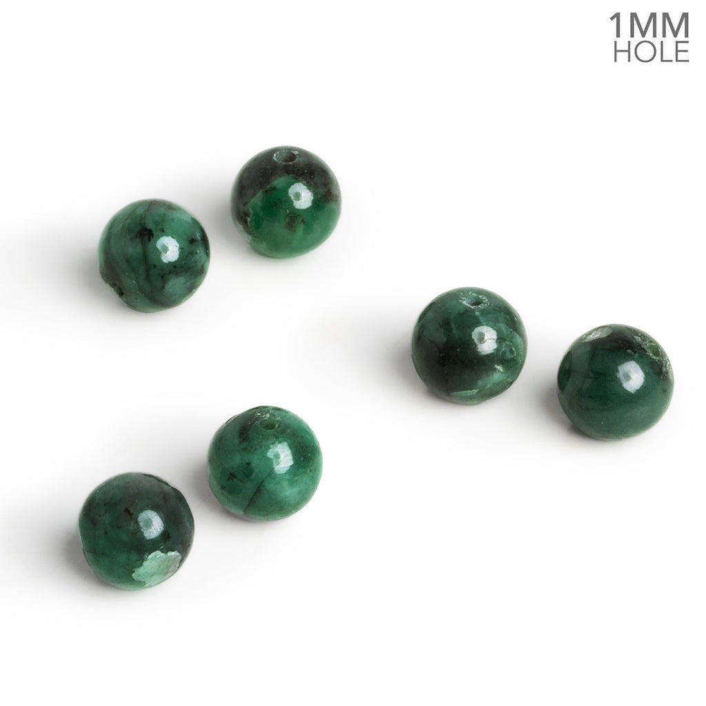 10mm Emerald Plain Rounds Set of 2 - The Bead Traders