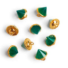 10mm Gold Leafed Green Onyx Pendulum Pendant 1 Bead - The Bead Traders