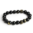 10mm Golden Sheen Obsidian Plain Rounds 19 beads - The Bead Traders