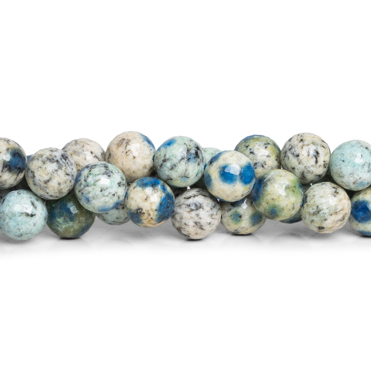 10mm K2 Jasper Faceted Rounds 16 inch 40 beads - The Bead Traders