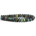 10mm Labradorite Plain Rondelles 7.5 inch 34 beads - The Bead Traders