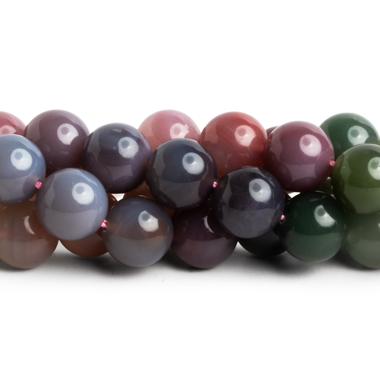 10mm Mongolian Agate Plain Rounds 15 inch 38 beads - The Bead Traders