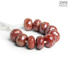 10mm Mystic Red Quartz 2mm Large Hole Rondelles 10 beads - The Bead Traders