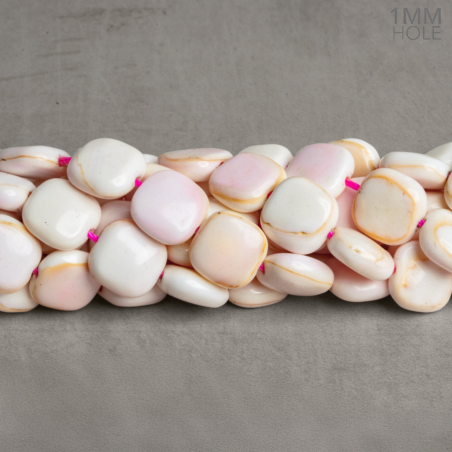 10mm Queen Conch Shell Squares 16 inch 40 beads - The Bead Traders