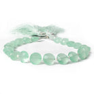 10mm Sea Green Chalcedony Faceted Coins 8 inch 12 beads - The Bead Traders
