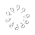10mm Sterling Silver plated Brushed Lobster Clasp Set of 10 - The Bead Traders