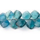 10mm Teal Fluorite Corner Drilled Pillows 6 inch 24 beads - The Bead Traders