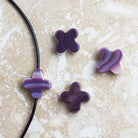 10mm Wampum Shell Plain Clovers Set of 4 Beads - The Bead Traders