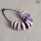 10mm Wampum Shell Plain Heishis 1mm Large Hole - Set of 10 - The Bead Traders
